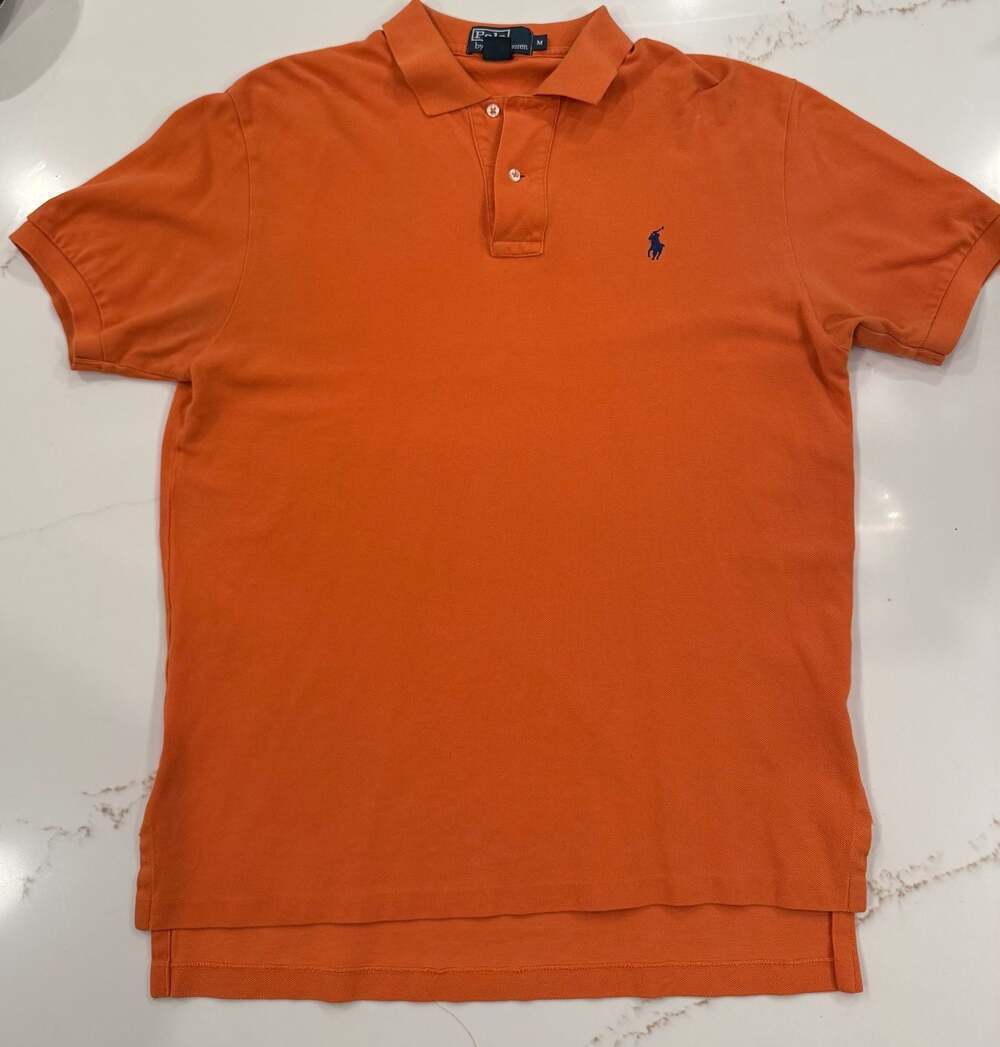 Vintage Polo Ralph Lauren Orange Short Sleeve Pique Polo Shirt Men's Size Medium